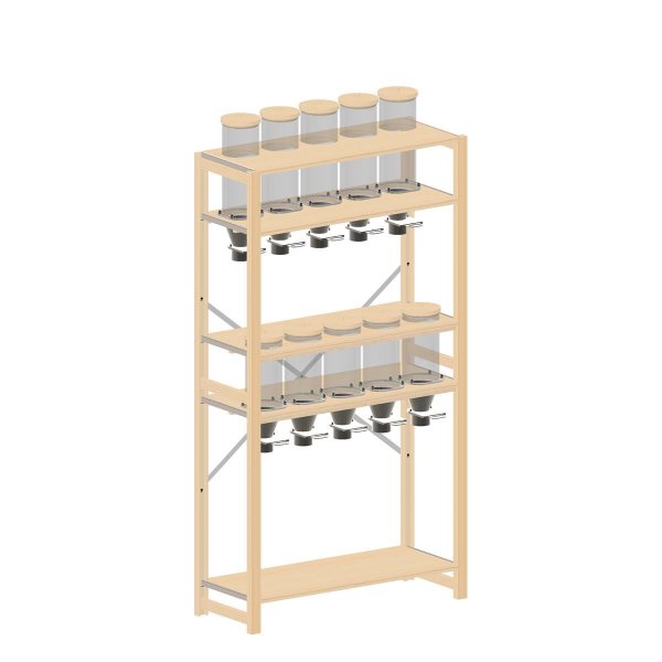 Étagère en bois distributeur HR 189x100x40 4-1-5 (2 rangées)