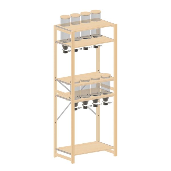 Étagère en bois distributeur HR 209x80x50 4-1-4 (2 rangées)