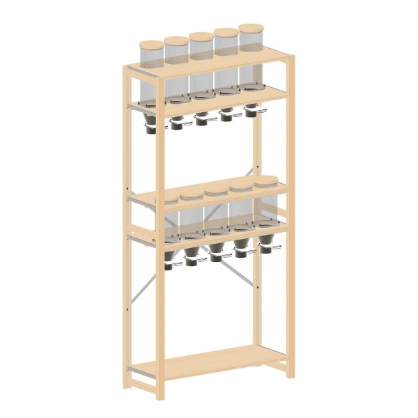 Dispenser wooden shelf HR 209x100x40 4-1-5 (2 rows)