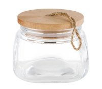 Storage jar 1 liter with wooden lid