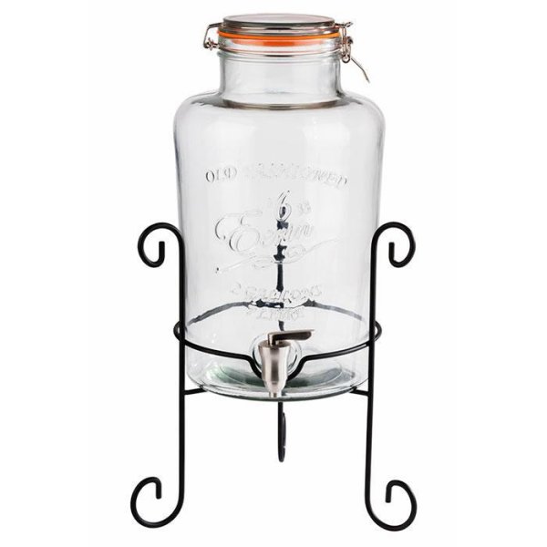 Beverage dispenser 7 liters with tap and frame
