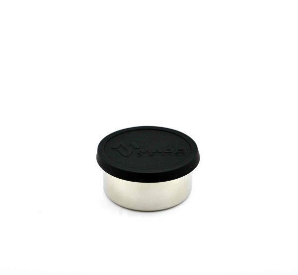 Round stainless steel lunch boxes in black