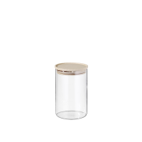 Cilindro de vidrio con tapa de madera