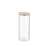 Cylindre en verre avec couvercle en bois 1,5 litres