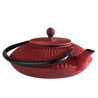 Teapot, iron, red