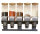5 x dispensadores de comida Ø15 cm x 40 cm con 5soportes de pared