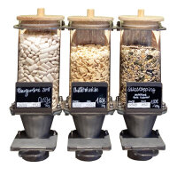 3 x Food dispenser Ø10 cm x 20 cm with wall bracket