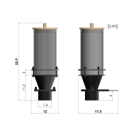 3 x Food dispenser Ø10 cm x 20 cm with wall bracket