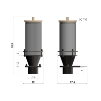 3 x Distributore di cibo Ø10 cm x 20 cm con...