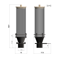 5 x Food dispenser Ø10 cm x 30 cm with wall bracket