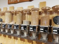 3 x dispensadores de alimentos Ø20 cm x 48 cm con soporte de pared