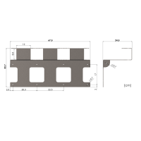 3 distributori di cibo Ø20 cm x 48 cm con supporto a parete